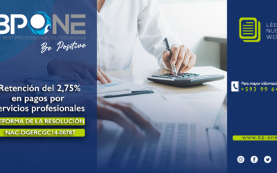 Retención del 2.75% en pagos por servicios profesionales en Ecuador