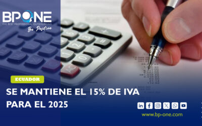 Tarifa de IVA se mantiene al 15% para el año 2025